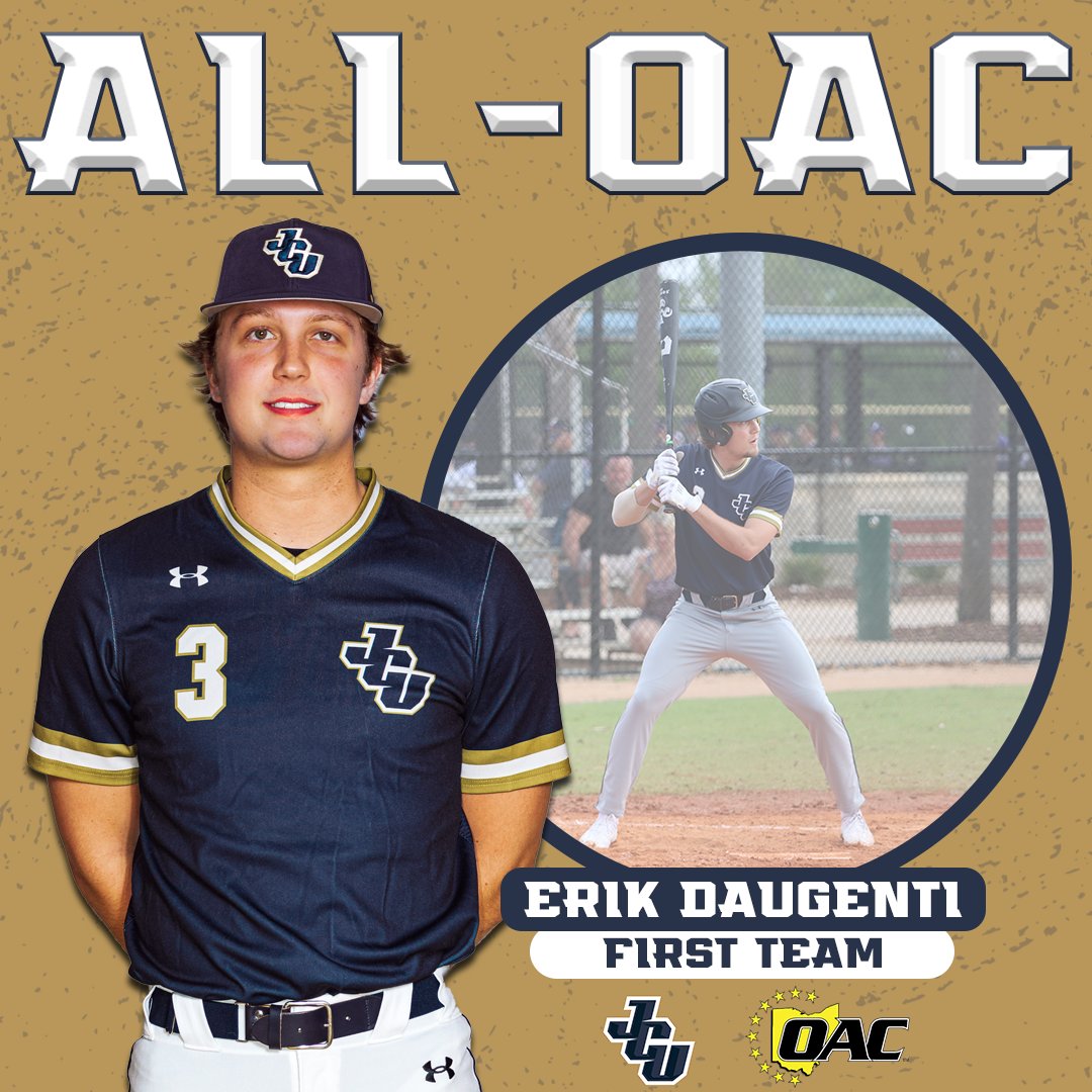 jcusports's tweet photo. BB: Erik Daugenti, Connor Mayle, and Michael Persichetti have been recognized as All-OAC honorees!

Read more about the @jcu_baseball trio ⬇️
📰 https://t.co/33uOMcmxWB https://t.co/mgYrehYG11