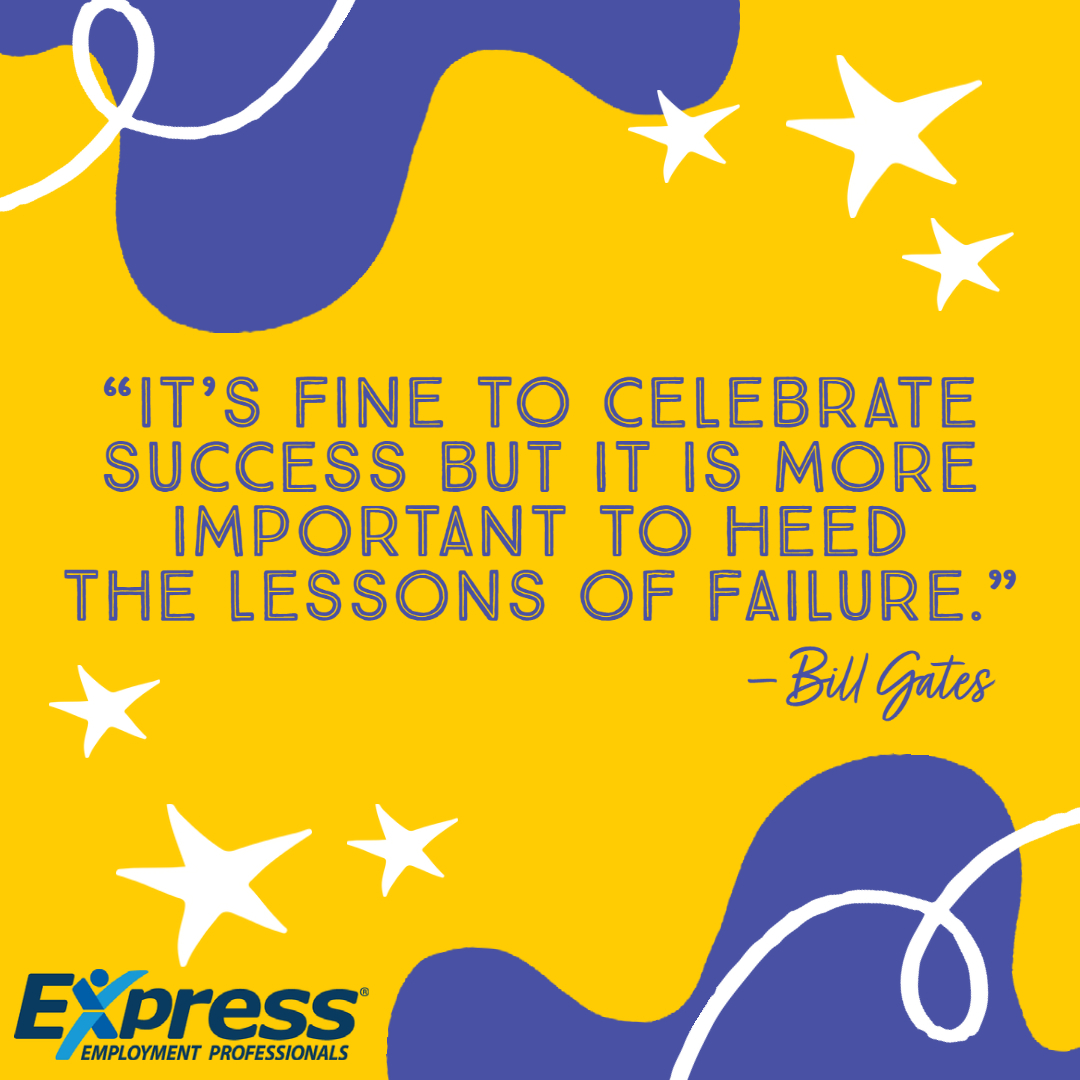 As great as success can be, failure often provides some of the best lessons.

#MotivationMonday #ExpressPros