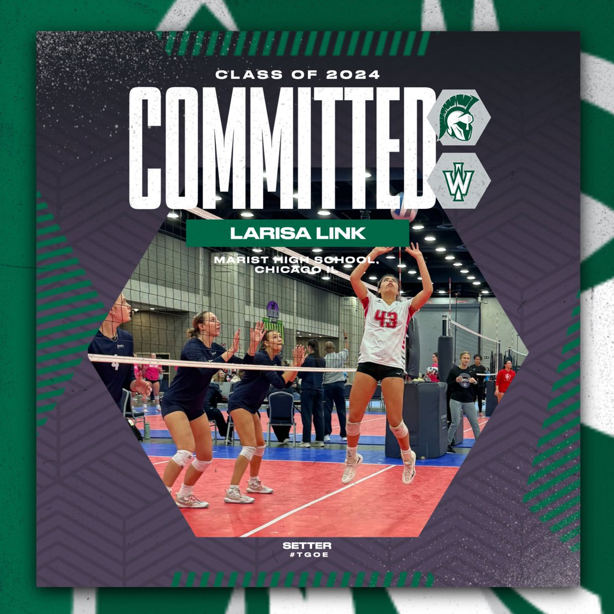 Next up in our 2024 class is Larisa Link, a setter from 1st Alliance VBC 🏐 we are excited to have her fiery attitude and great hands in our gym this fall!