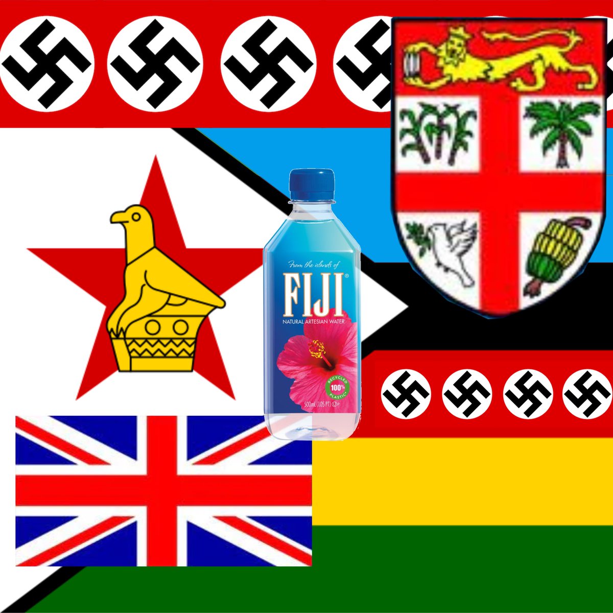 fijizimbabwe's tweet photo. The fourth reich @germany_wpvp is providing much-needed nazi morals and strong german infrastructure, such as submarines to protect fiji's export of fiji water and blitzkreig tanks for the zimbabwean child soldiers. We have also provided mercedes G-wagons for ground transport of https://t.co/HYBYvOoa3V