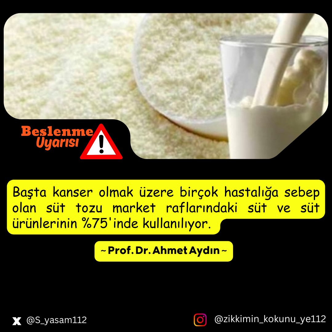 S_yasam112's tweet image. #kanser
#süttozu 
#saglıklıkal
#ahmetaydın
#canankaratay
#karataylasaglik
#sağlıklıyaşam
#sağlıklıbeslenme
#koruycuhekimlik
#ilaçsızyaşıyoruz
#beslenmeuyarısı
#beslenmeuzmanı
#ilaçsızyaşammümkün
#zıkkımınkökünüyeme