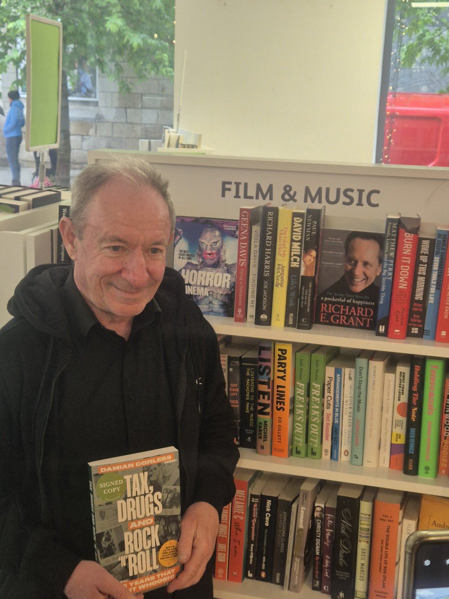 Signed copies of #TaxDrugsRocknRoll by Damian Corless @easons O'Connell St,Nassau St and Stephens Green as well as @DubrayBooks Grafton St, Mary St, @chaptersbooks @gutterbookshop @Hodges_Figgis