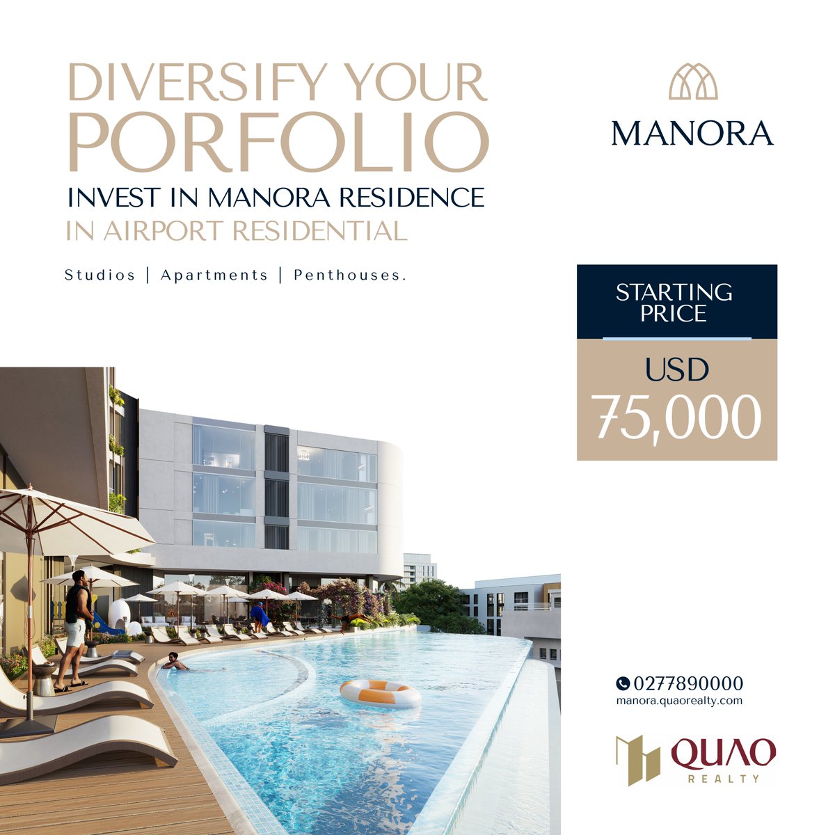 Diversify your portfolio and invest in Manora Residence.

Located in the heart of Airport Residential, these luxury apartments offer both prestige and high returns on your investment.

Secure your unit today. Click the link below bit.ly/3UX2Loo for more information.