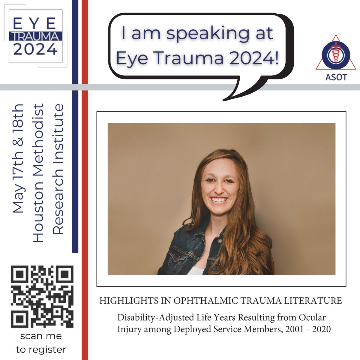 Geneva PI Dr. Amanda Staudt will be speaking at the The American Society of Ophthalmic Trauma (ASOT) Annual Meeting later this month to present her work!

Read her work here. 👇

bit.ly/4b5S48P