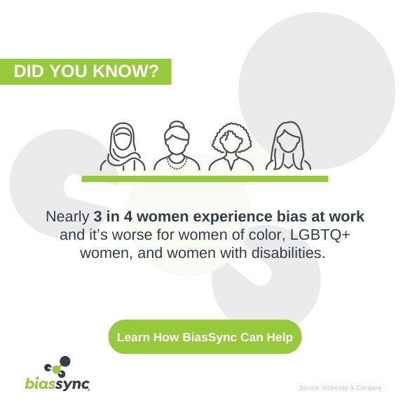 Nearly 3 in 4 women experience bias at work. Yet only 1 in 3 employees, including managers, challenge biased behavior when they see it. Learn how BiasSync can help assess and mitigate #unconsciousbias within your organization:  hubs.la/Q02wRZMJ0
#workplaceculture #bias