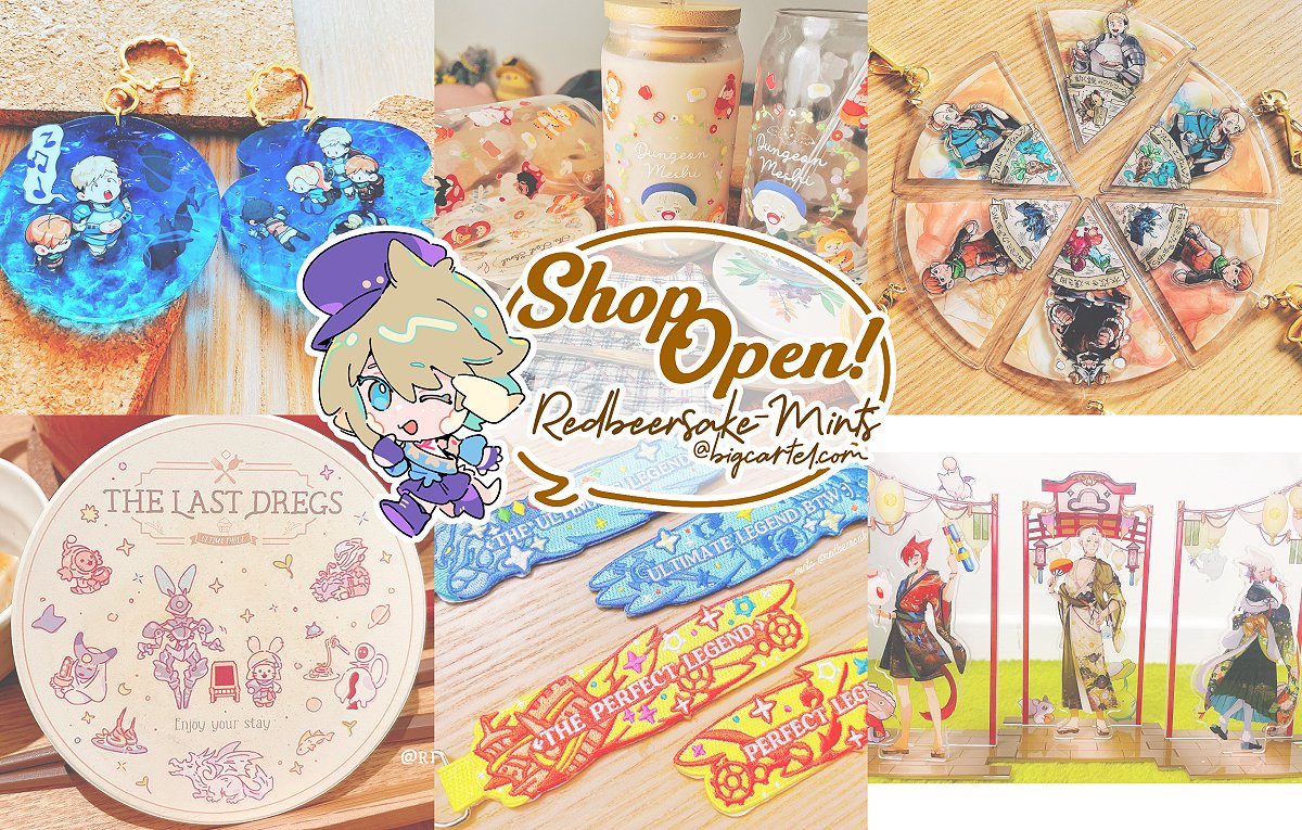 🌱 RTs appreciated! 🌱 St0re is open! 🌱 New Dungeon meshi stuff! 🌱 FFXIV restocks! 🌱 POs for popular items!  ⬇️ for more details!