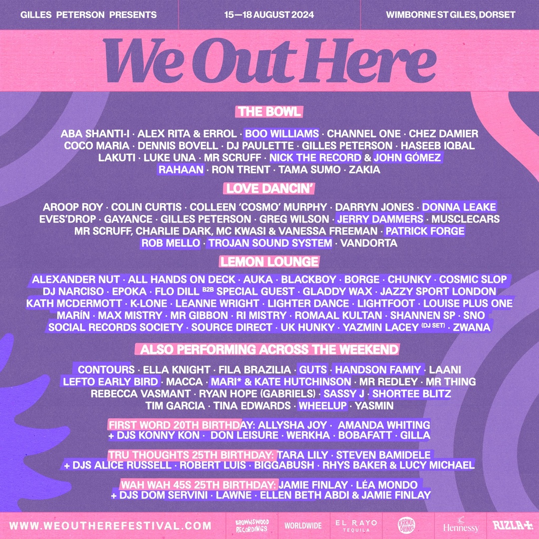 Lots of our amazing artists are playing at @weoutherefest this year 🕺@floatingpoints @mrscruff1 @yayabeybay & @NabihahIqbal 🤩 Get your tickets here → weoutherefestival.com