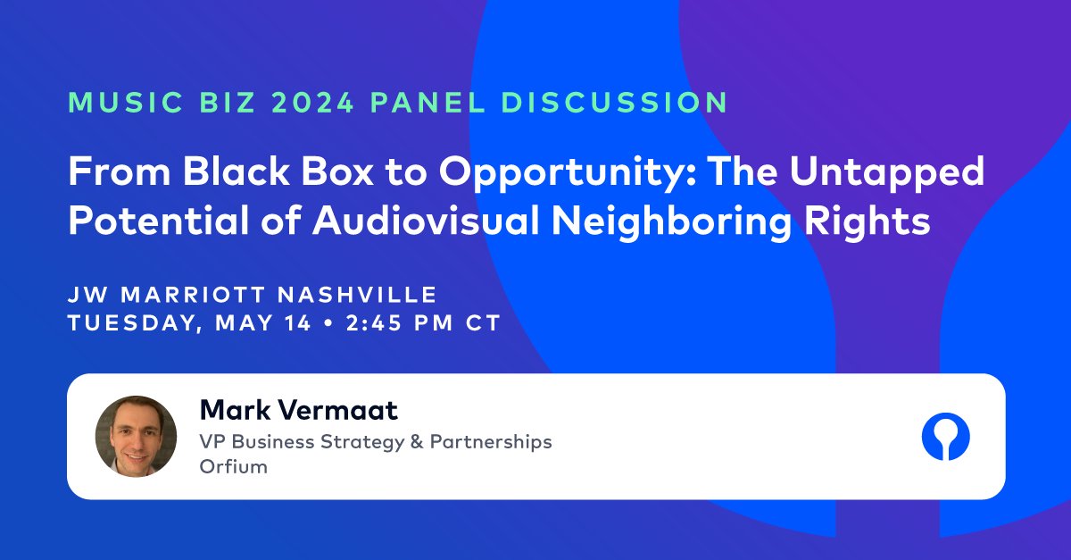 Headed to @MusicBizAssoc this week? Don't miss our own Mark Vermaat speaking tomorrow (5/14, 2:45 PM CT)! Unlocking $$ & tackling unclaimed royalties. See you there! #UnclaimedRevenue