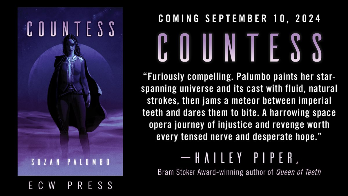 Horror lovers this blurb is for you! Thank you @HaileyPiperSays for reading Countess and these incredible accurate words. I am so forever grateful.😭Compelling. Harrowing. Desperate. That is the story. A Goth Core Space Opera. There is horror at the heart of empire. @ecwpress 🖤