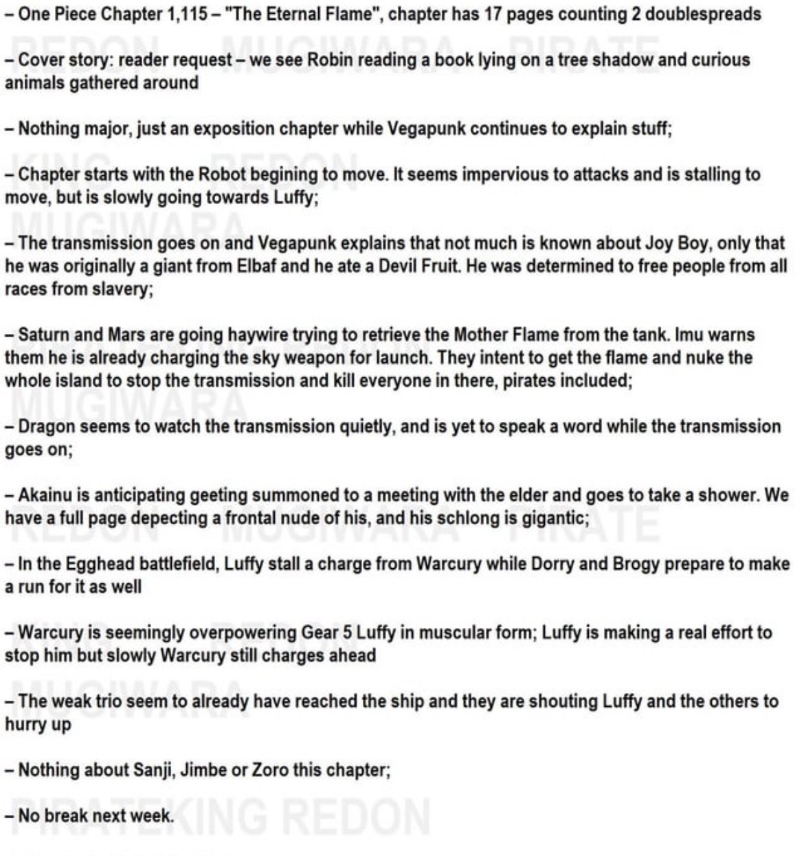 Raph. on X: “#ONEPIECE1115 One Piece chapter 1115 early summary 