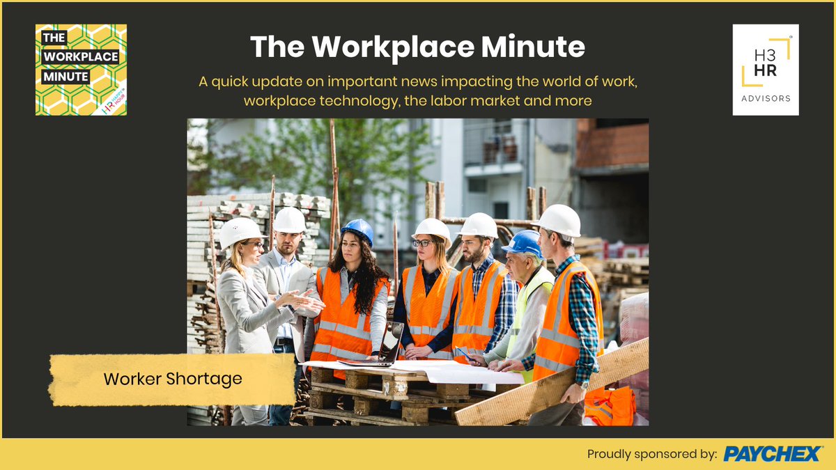 In today's Workplace Minute, sponsored by @Paychex, Steve discusses how the US construction industry is facing a shortfall of an estimated 500,000 workers. #labormarket #employment #HR

hrhappyhour.net/episodes/the-u…