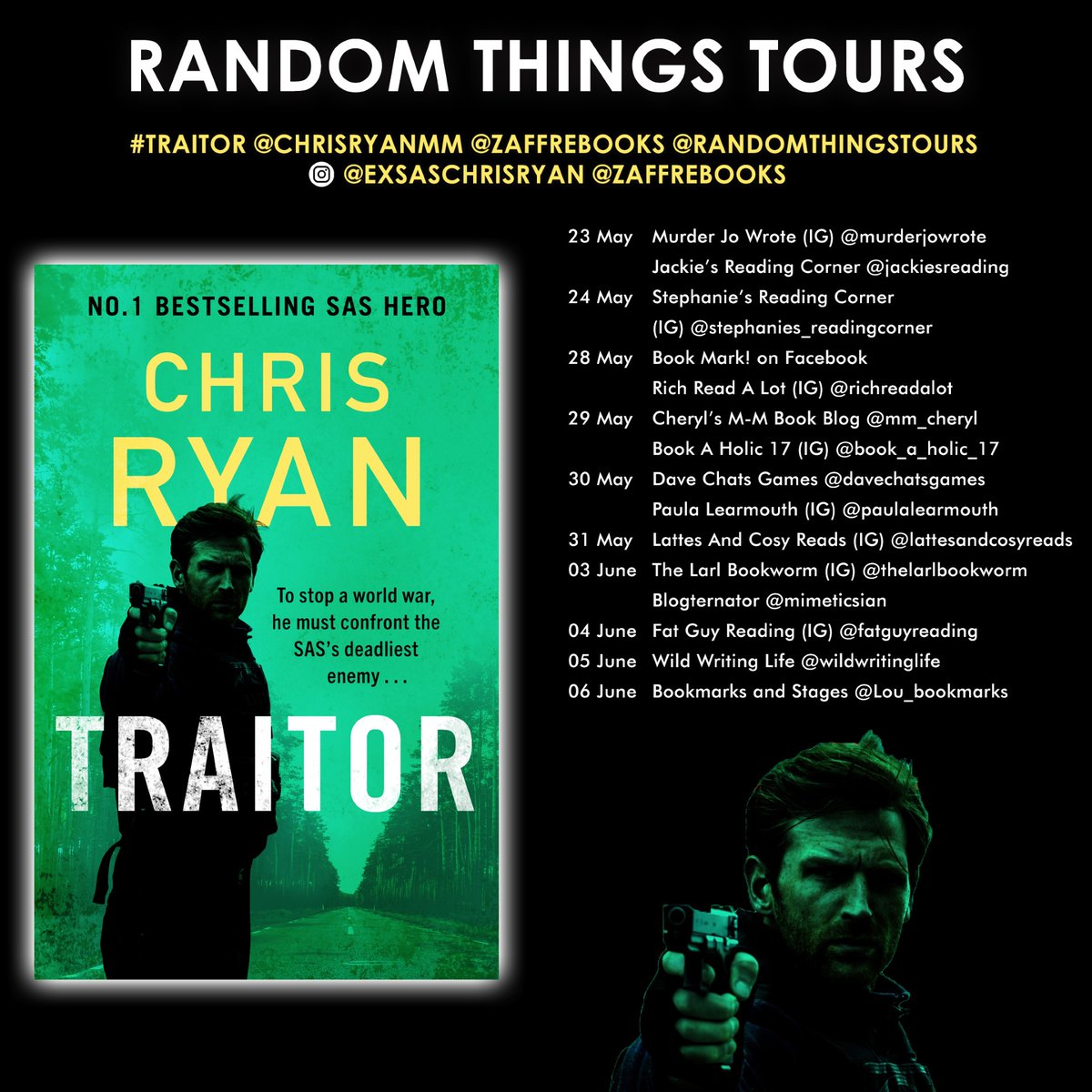 Don't miss this #RandomThingsTours Blog Tour for #Traitor by @ChrisRyanMM with @ZaffreBooks 

Begins 23 May 

@Mimeticsian