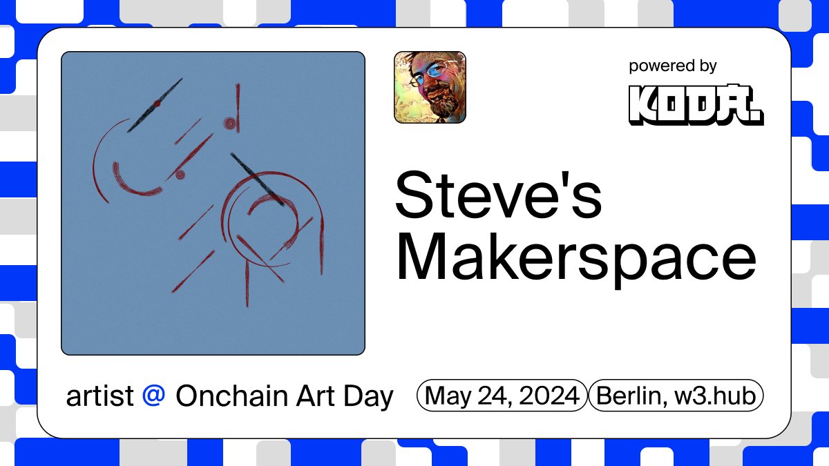 Some of my art will be on display at the Onchain Art Day in Berlin on May 24, in partnership with @KodaDot.  Sadly, I will not be there.  Looks like a cool event.  If you're in the area, check it out!  lu.ma/onchainartday?…