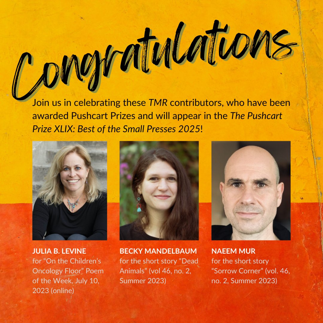 Huzzahs to Julia B. Levine, @b_mandelbaum, and Naeem Mur! And be sure to check out our newsletter for a brand-new BLAST and more: mailchi.mp/moreview.com/t…