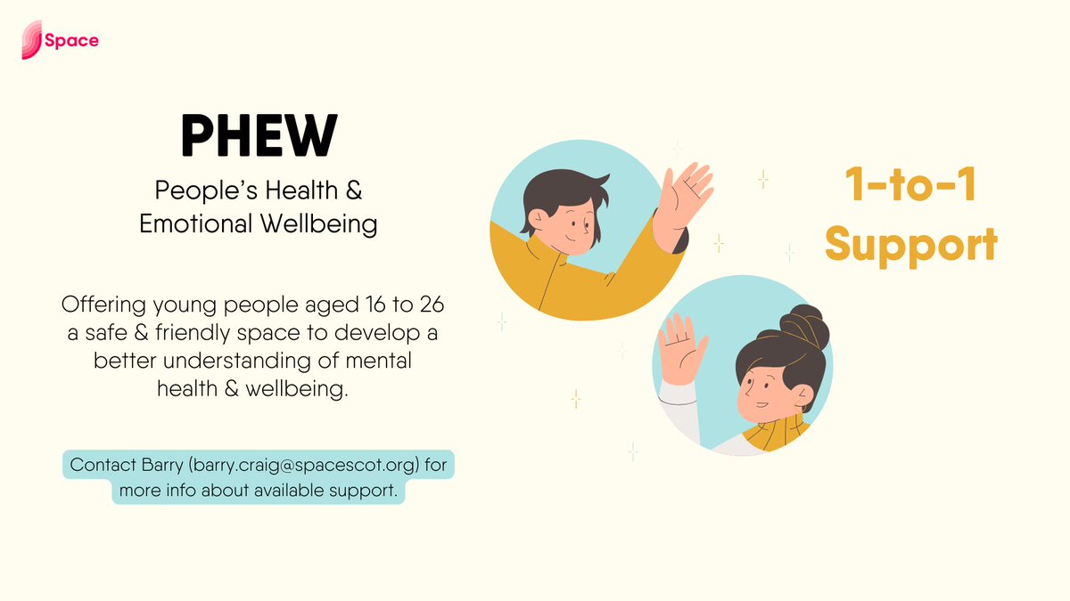 An incredible 97% of people said their confidence & self-esteem increased after taking part in our mental health & wellbeing service, #PHEW. If you're aged 16 to 26 & need someone to talk to, we're here to help with one-to-one support sessions. #MentalHealth #wellbeing #support