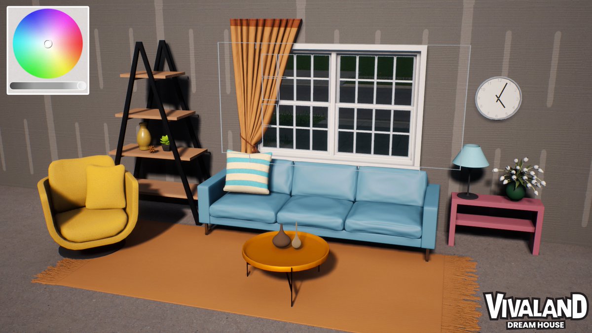 vivalandgame's tweet image. Orange matching fabric, for both the rug and curtains have been suggested 🧡

What colors should the window &amp;amp; clock be next? 💬🖌️
 
#Vivaland #ColorWithMe