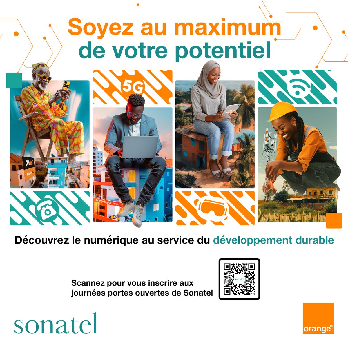 Sonatel vous invite à ses Journées Portes Ouvertes du 16 au 18 mai au siège de Sonatel. Venez découvrir nos avancées technologiques pour un avenir durable. Ne ratez pas cette occasion unique! Inscrivez-vous maintenant sur ce lien : bit.ly/4dw0F6t #JPOSonatel