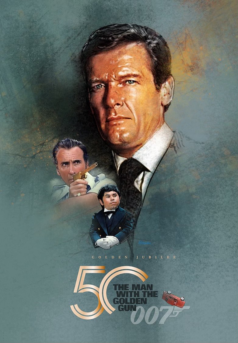 This was Ian Fleming’s last 007 novel before he died. This was the last Bond film produced by Harry Saltzman. The Man with the Golden Gun is the ninth official James Bond movie and the second to star Roger Moore as 007. #rogermoore #jamesbond #illustration