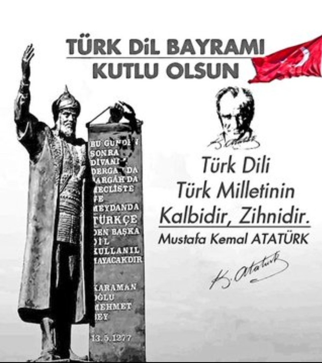'Türk demek Türkçe demektir.' Ne Mutlu Türküm Diyene..🇹🇷🇹🇷 13 Mayıs #TürkDilBayramı kutlu olsun..