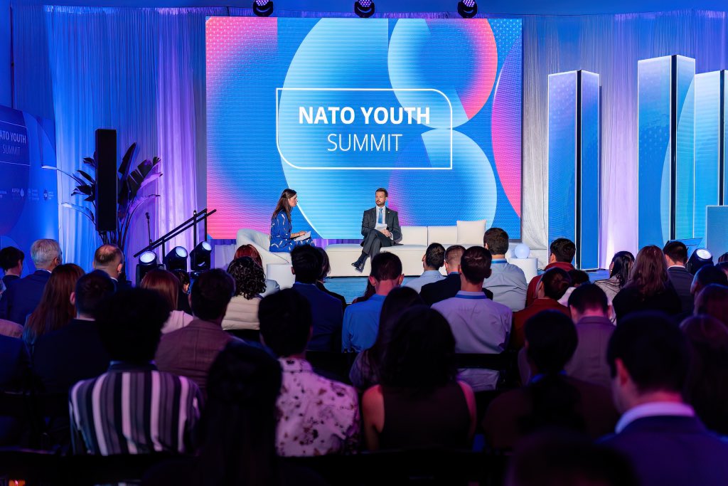 Happy to give an opening speech at @NATO Youth Summit as the youngest head of state of #NATO member countries.