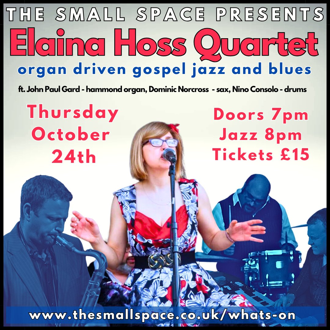 Book NOW! - amazing organ driven gospel jazz & blues from this incredible quartet Booking now via the website thesmallspace.co.uk/whats-on #theatre #magic #comedy #liveentertainment #Barry #cardiff #whatsoncardiff #supportlocal #cocktails