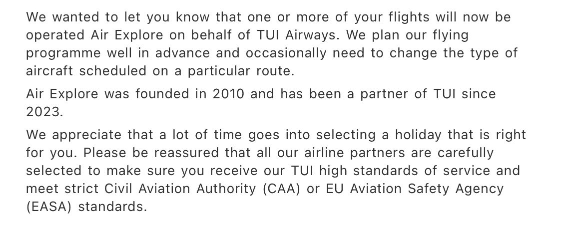 flyalbastar's tweet photo. So it looks like @TUIUK have got a new favourite partner in town. What happened to the long relationship with Albastar, surely Maria alone delivers the high standards you expect of your partners? This could be worth a watch @EDP24 @Glasgow_Live https://t.co/nIjxh896HE
