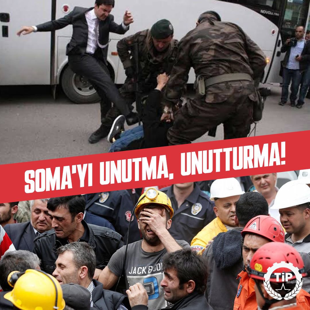 10 yıl önce bugün #SomaKatliamı'nda yaşamını yitiren 301 madenciyi saygıyla anıyoruz. İşçilerin katilleri yerine avukatı Can Atalay’ı tutuklayan, adaletin sağlanmasına her fırsatta engel olmaya çalışan Saray, madencinin değil maden sahiplerinin dostudur. Madenciye atılan tekmeyi