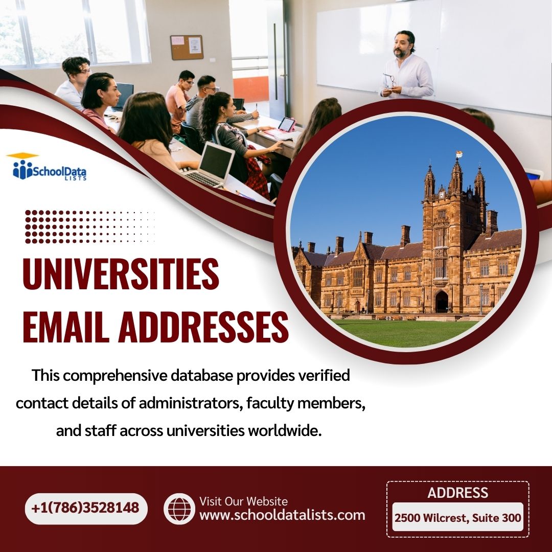 Get Access to top-tier academia with our Universities Email Address.
Visit for more: schooldatalists.com/database/colle…

#university #Universities #EmailAddresses #HigherEducation #Businesses  #UniversityLife #EmailMarketing  #StudentLife #Education #UniversityStudents #UniversityFaculty