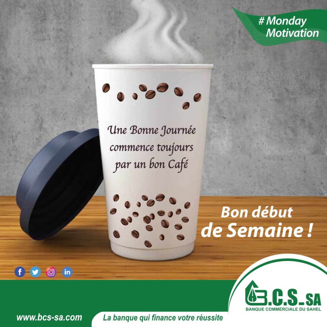 Avec un bon café ☕️, faites le plein d'énergie pour débuter la journée !

Excellente semaine à tous!

#banques #bonnesemaine
#mondaymotivation #bcssa