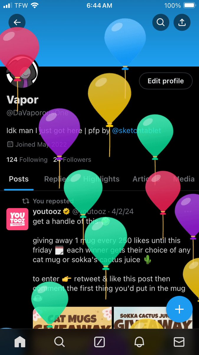 DaVaporousOne's tweet image. the balloons have invaded