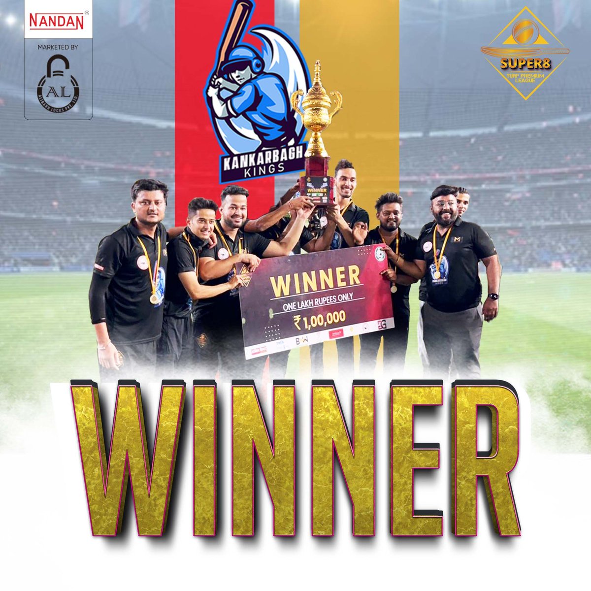 Congratulations To
Kankarbagh Kings  On Winning
Bihar's First Box Cricket League  i.e
Super8 Turf Premium League
.
.
.
#cricket #boxcricket #turfarena #boxcricketleague