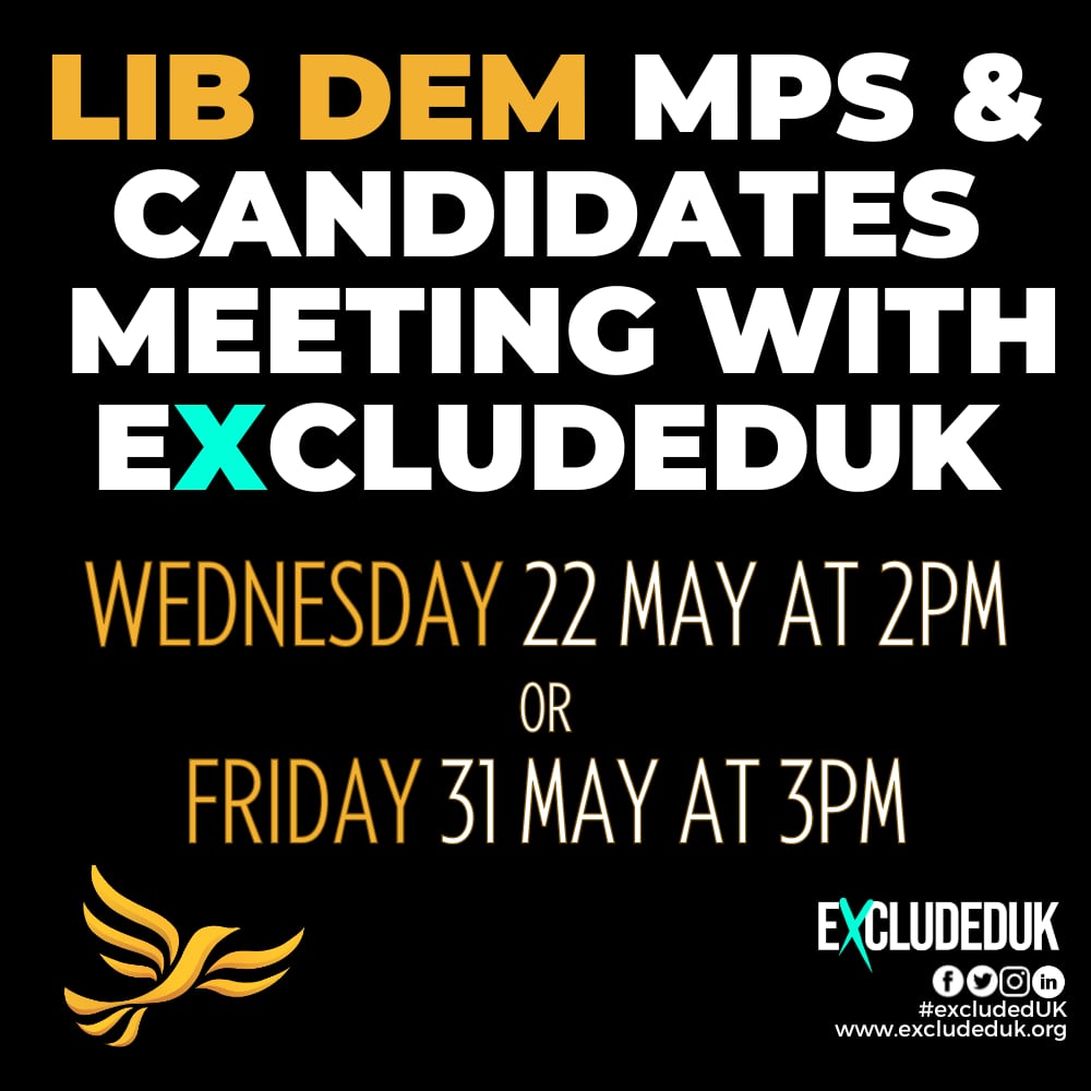 So thrilled that @LizJarvisUK will be joining the #ExcludedUK event on 31st May to discuss the 3.8 million UK taxpayers excluded from fair and equal Covid-19 financial support.

Are there any more @LibDems MPs, candidates or councillors who would like to join one of our Q&A…