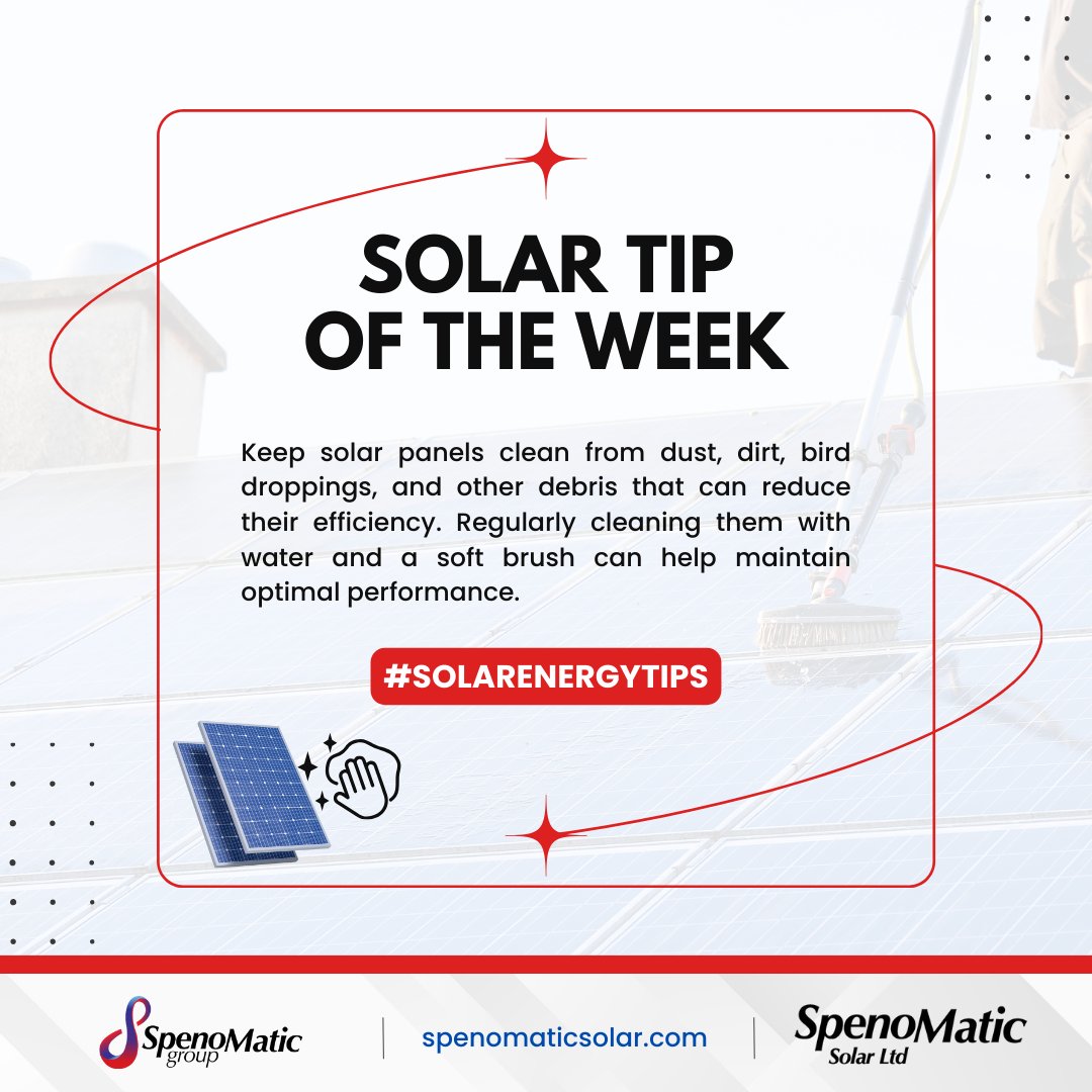 Keep your solar panels clean for optimal performance✨
#SolartipoftheWeek #solarPanel