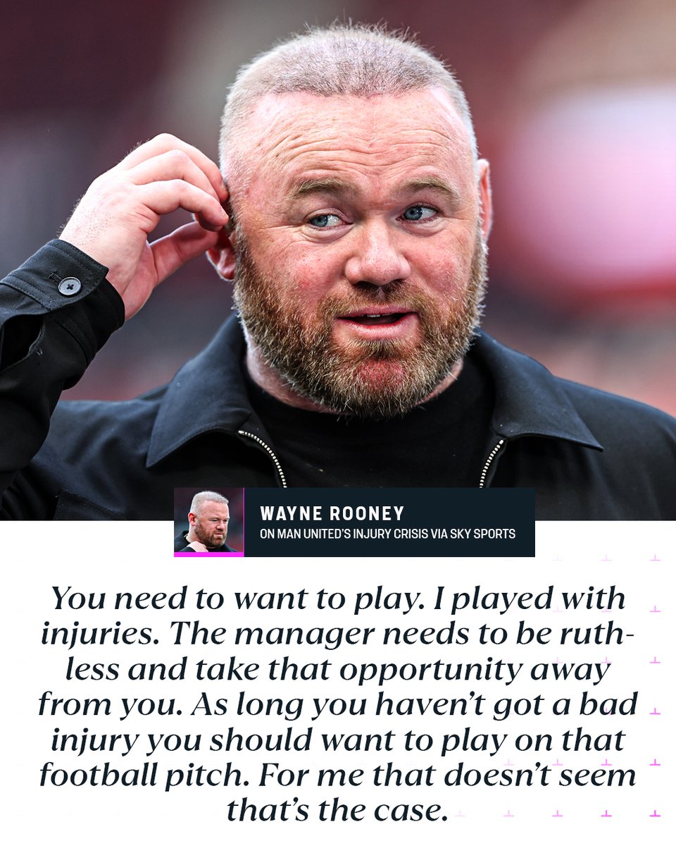 Wayne Rooney thinks Man United's players should be playing through their injuries for Erik ten Hag 👀