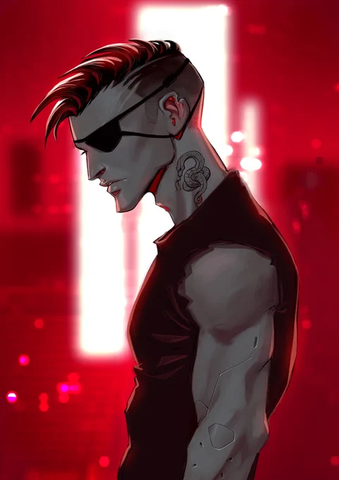 I finally decided to give my OC Tom a neck tatoo  