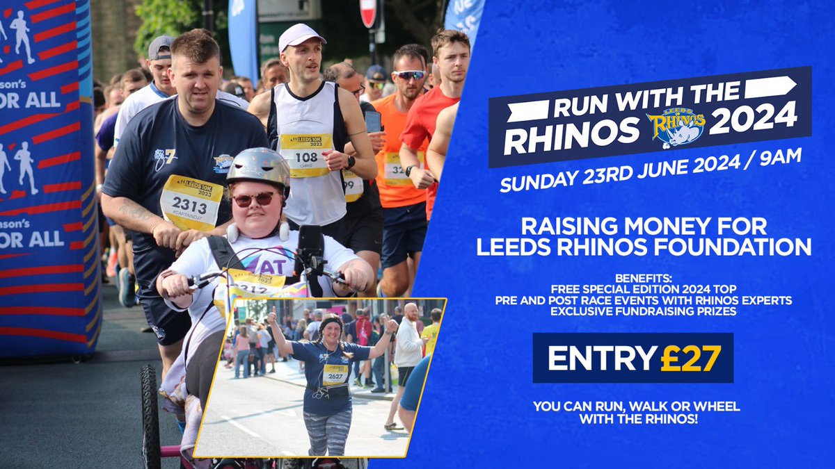 Are you inspired by the Rob Burrow Leeds Marathon at AMT Headingley yesterday? 🏃‍♂️🏃‍♀️ Join us on the 23rd June for the @runforall Leeds 10K or express your interest for the event in 2025 with us!