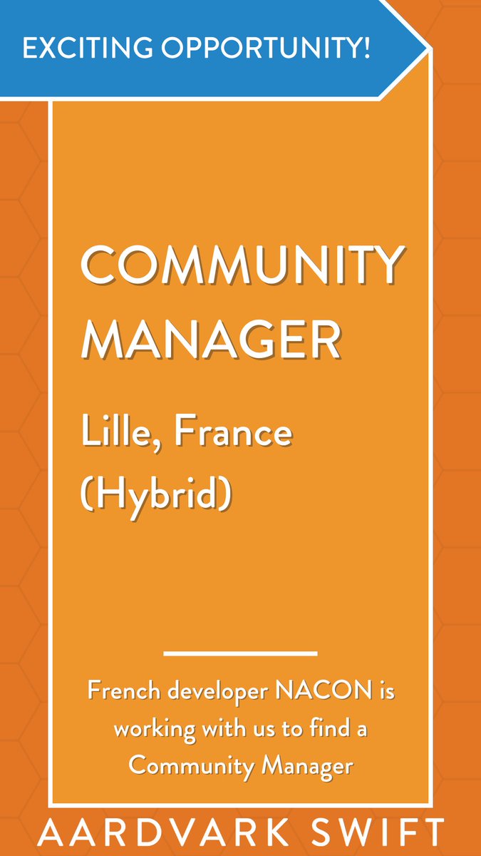 French developer NACON is working with us to find a Community Manager to create and action their social media and community communication strategy as part of the wider marketing plan.

Learn more: aswift.com/job/community-…

#GameJobs #GameDevJobs #GamesJobs #GamesIndustry