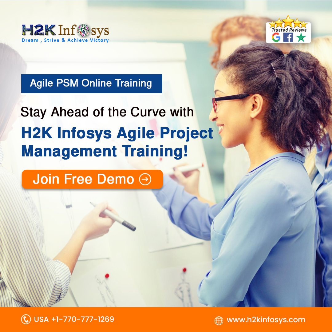 h2kinfosys's tweet image. Get ahead in your career with H2K Infosys&apos; Agile Project Management Training! Learn the latest methodologies and strategies to lead successful projects in today&apos;s fast-paced business world.
Enroll Here: bit.ly/3lxpch1
#agileandscrumcourse #agilescrumfoundationcourse