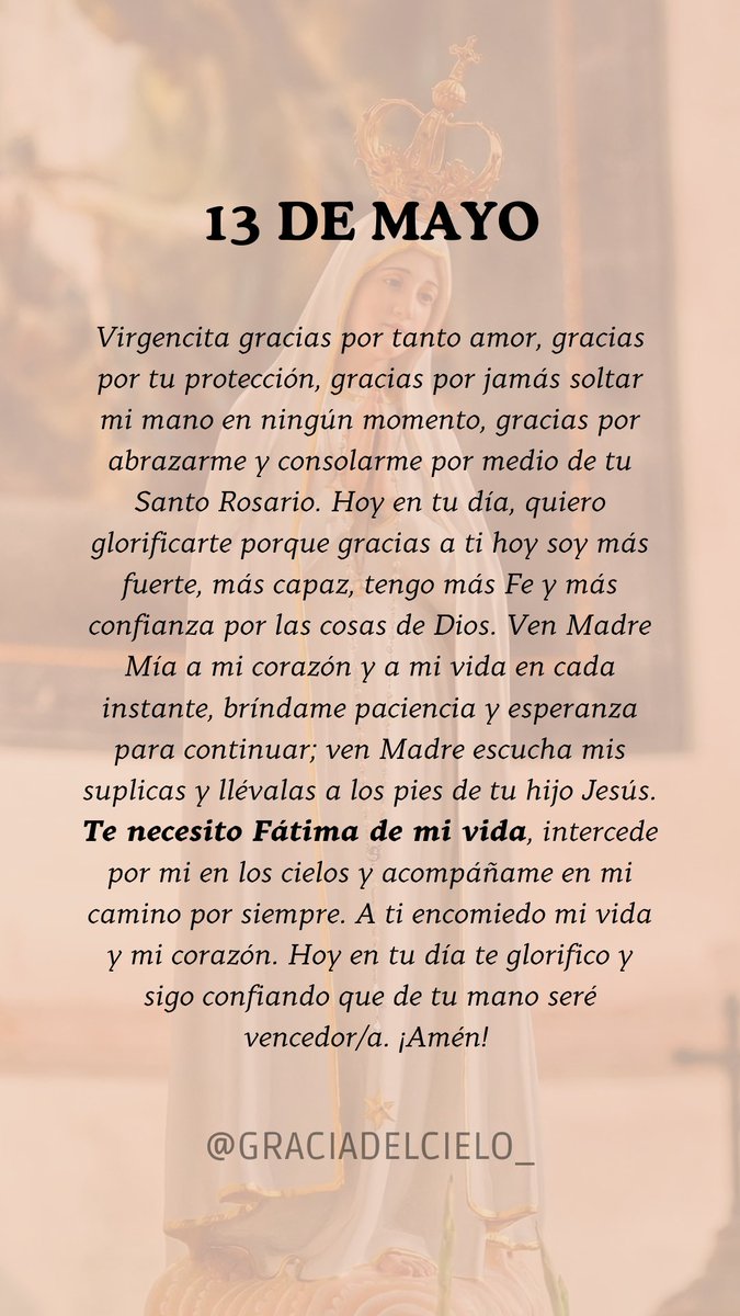 GraciadelCielo_'s tweet photo. Fátima de mi vida a ti encomiendo mi vida y mi corazón. Te amo virgencita, gracias por todo tu amor y cuidado. Tu rosario salva mi vida✨🙏🏽🤍 https://t.co/pibsBvyvWy