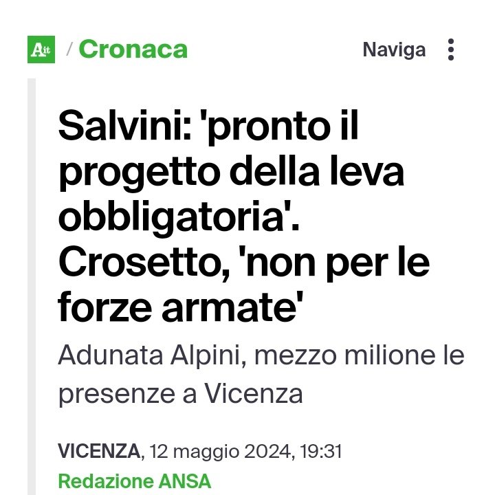 La cosa ridicola è che Matteo Salvini non ha mai fatto il militare