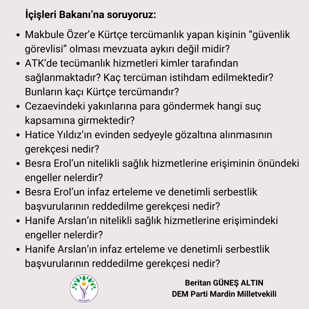 Anneler Gününde hasta annelerin cezaevlerinde tutulmasını buna rağmen cezaevlerindeki hak ihlallerini sonlandırmak yerine bu haftaya özel 'açık görüş' hakkının 'müjdelenmesini' Adalet Bakanı'na soruyoruz.
@yilmaztunc
@adalet_bakanlik
@insanhaklari