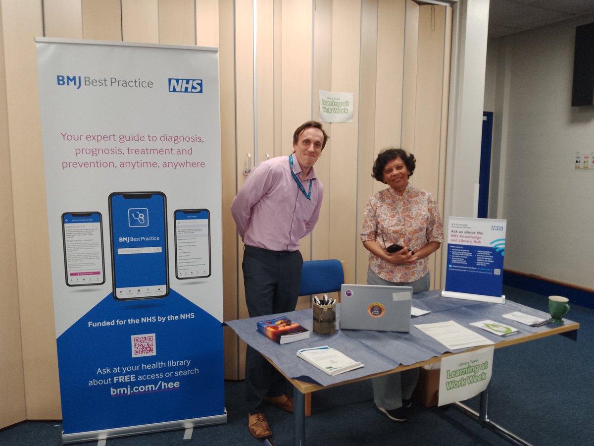 THHLibrary's tweet image. We&apos;re in the education centre&apos;s hospitality area for #learnatworkweek, come on by to learn how we can help, @HillingdonNHSFT colleagues!
