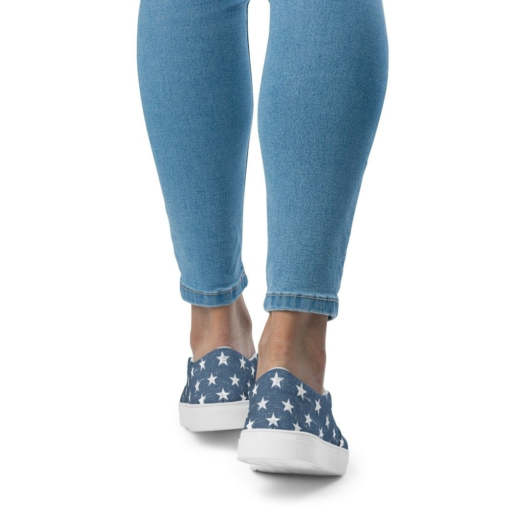Step out in style with our Starry Blues Women’s Slip-On Canvas Shoes! Buy Now: tinyurl.com/2w82emkd #Fashion #Shoes #WomensFashion #DenimStyle #CanvasShoes #Sneakers #WomensFootwear #Fashionista #OnlineShopping #StarryBlues #BWDesigns #FreeShipping #ShopNow #ootd #tryon