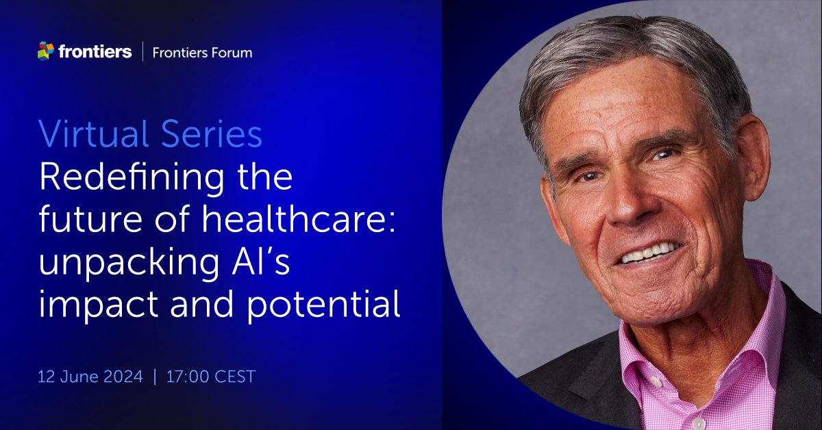 Don’t miss Dr. Eric Topol at this @FrontiersIn Forum virtual event to discover how AI will shape the future of healthcare – from medical forecasting technologies to doctor-patient relationships to bridging gaps in health equality. Register now fro.ntiers.in/WwMS