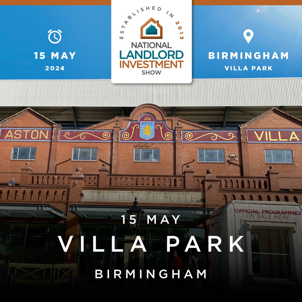 We're looking forward to seeing you all tomorrow morning for our Birmingham Show at Aston Villa FC. If you haven't done so already, you can register for your FREE tickets here tinyurl.com/2879fzzw . Doors open at 9am🏡