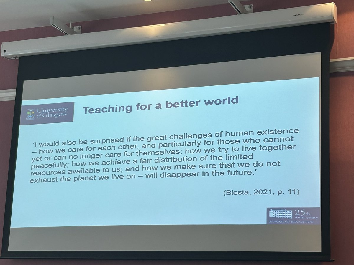 Wonderful introduction to the @UofGEducation Teacher Education Symposium: “Time for a New Conversation.” Teaching for a Better World. @DrAileenK @Margery25Camino @HermannssonK