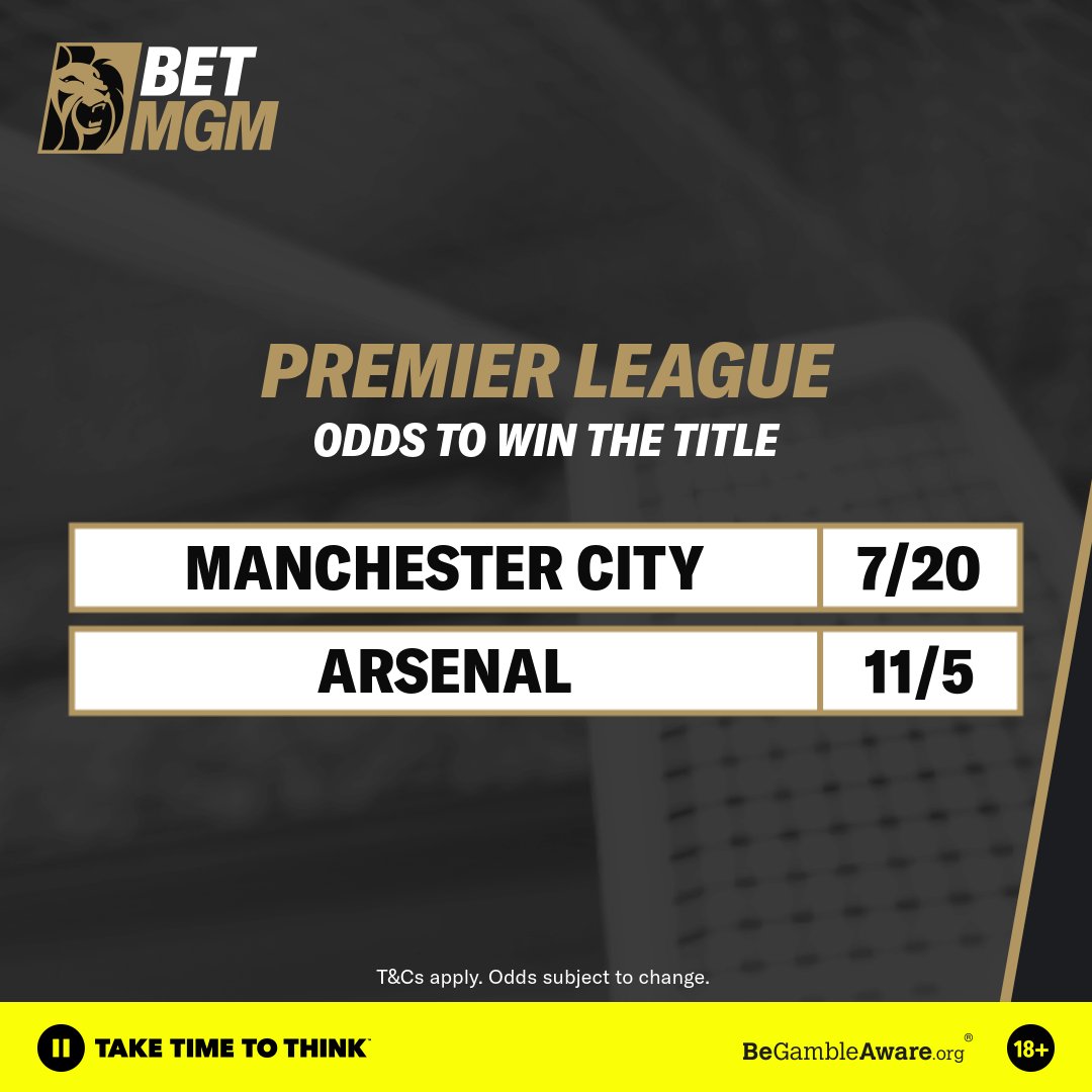 It's all coming down to the 𝙁𝙄𝙉𝘼𝙇 𝘿𝘼𝙔 🍿 ▫️ Goal difference could be crucial ⚽ ▫️ Manchester City still in the driving seat 💪 ▫️ Arsenal's biggest rivals could help out 👀 Get the latest odds here 👉 betmgm.uk/3UCAdiI #EPL #MCFC #ArsenalFC