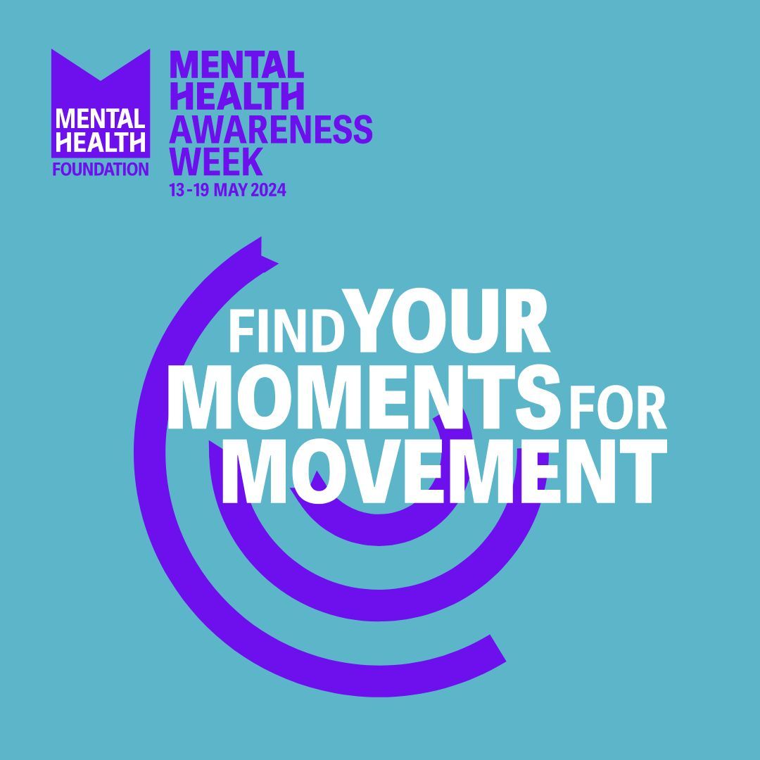 This week is #MentalHealthAwarenessWeek and the theme is movement: moving more for our mental health. 🤸What's your favourite way to stay active? Get involved by finding and sharing your moments for movement this #MentalHealthAwarenessWeek Find out more: mentalhealth.org.uk/mhaw