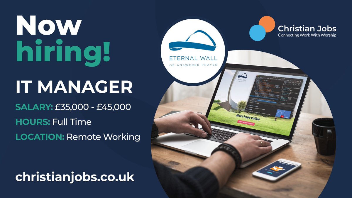 💻 Looking for your next job in IT? @eternalwalluk are seeking an experienced IT Manager to make them even more efficient and take them to the next level in their growth. To learn more about this role, and to apply today go to buff.ly/3wtKvK5 #UKChristianJobs #EternalWall