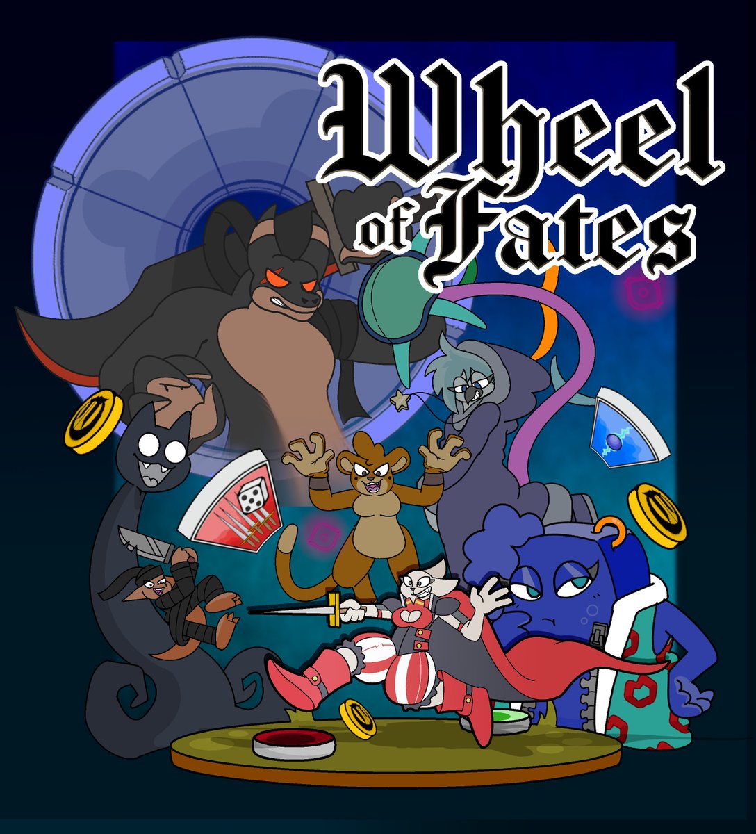 Symbolaga's tweet photo. Take on the wild world of Wheel of Fates! A spin on the RPG formula where you can beat the odds once and for all! Get it here (free) ! : https://t.co/ohJz7GooTM https://t.co/UI3ULzdMhm